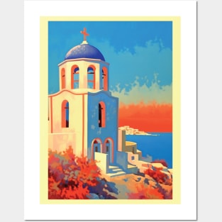 Santorin Greece Posters and Art